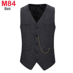Herringbone Tweed Mens Waistcoat Formal Business Casual Slim Fit Vests for Men Retro British Style Gentleman Men Suit Vest Gilet
