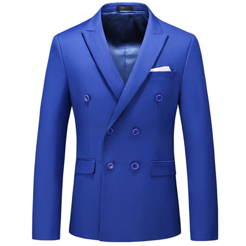 2022 Fashion New Men&#39;s Casual Boutique Business Solid Color Double Breasted Suit Jacket Blazers Coat