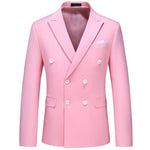 2022 Fashion New Men&#39;s Casual Boutique Business Solid Color Double Breasted Suit Jacket Blazers Coat