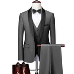 Men Autumn Wedding Party Three Pieces Jacket Trousers Set Large Size 5XL 6XL Male Blazer Coat Pants Vest Fashion Slim Fit Suit