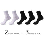 HSS 2022 High Quality Casual Men&#39;s Business Socks Summer Winter Cotton Socks Quick Drying Black White Long Sock Plus Size US7-14