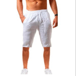 2022 KB New Men&#39;s Cotton Linen Shorts Pants Male Summer Breathable Solid Color Linen Trousers Fitness Streetwear S-4XL