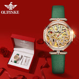 OUPINKE Luxury Automatic Watches for Women Mechanical Sapphire Waterproof Hollow Girls Ladies Bracelet Gift Set Relogio Feminino