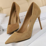 BIGTREE Shoes 2022 New Women Pumps Suede High Heels Shoes Fashion Office Shoes Stiletto Party Shoes Female Comfort Women Heels