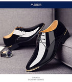 2022 Newly Men&#39;s Quality Patent Leather Shoes White Wedding Shoes Size 38-48 Black Leather Soft Man Dress Shoes