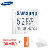 New SAMSUNG 64gb 128gb 256gb 512GB TF(MicroSD) EVO Plus 4K U3 V30 A2 Read 130MB/s high-speed console tablet MEMORY Card reader
