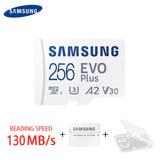 New SAMSUNG 64gb 128gb 256gb 512GB TF(MicroSD) EVO Plus 4K U3 V30 A2 Read 130MB/s high-speed console tablet MEMORY Card reader