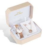 IBSO 2022 Women&#39;s Quartz Watch Set Crystal Bracelet Necklace Watch Sets Female Jewelry Set Silver Set Watch Valentine&#39;s Day Gift