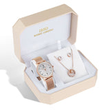 IBSO 2022 Women&#39;s Quartz Watch Set Crystal Bracelet Necklace Watch Sets Female Jewelry Set Silver Set Watch Valentine&#39;s Day Gift