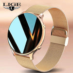 LIGE 2022 New Fashion Women&#39;s Smart Watch Full Screen Touch Waterproof Bracelet Heart Rate Monitor Lady Watches For Android IOS