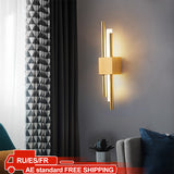Modern Stylish Bronze Gold And Black 50cm Pipe LED Wall Lamp For Living Room Hallway Corridor Bedroom Sconces Light Fixture