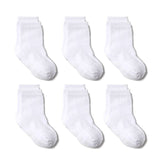 6 Pairs/lot Cotton Sock with Rubber Grips Children&#39;s Anti-slip Boat Socks for Boys Girl 1-7 Years