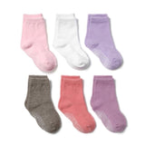 6 Pairs/lot Cotton Sock with Rubber Grips Children&#39;s Anti-slip Boat Socks for Boys Girl 1-7 Years