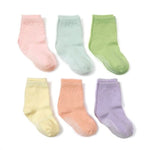 6 Pairs/lot Cotton Sock with Rubber Grips Children&#39;s Anti-slip Boat Socks for Boys Girl 1-7 Years