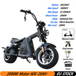 EEC COC Citycoco E Scooter 50 KM/H Max Speed 60V20AH 2000W Motor 18 Inch Fat Tire Two Wheel Adult Electric Scooter Motorcycle