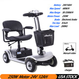 Medical Electric Outdoor 4 Wheel Scooter Elderly And Disabled Foldable Portable Outdoor Adult Mobility Scooter  Max Load 200KG