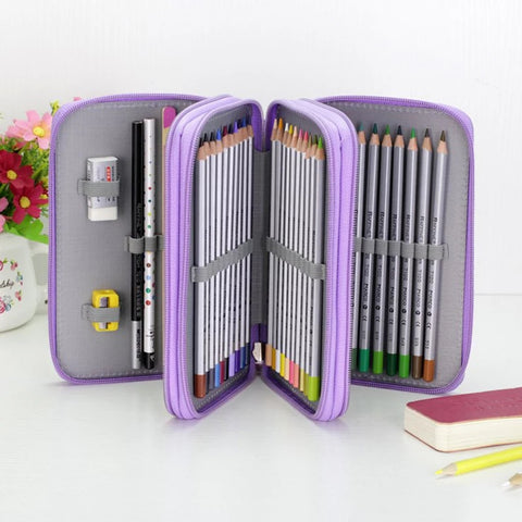 Large Storage Pencil Case Colorful Pen Box Bag Kawaii Students School Office Cute Pencil Cases Storage Bags Stationery Supplies