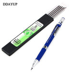 1 Set 2B 2mm Lead Mechanical Writting Pencil with Pencil Refill for Drawing Write Stationery Office School Supplies