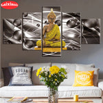 5D DIY Diamond Embroidery Modern abstract art golden Buddha statue Diamond Painting Cross Stitch Mosaic New Arrival Wall Art5PCS