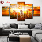 5pcs full drill Crystal Paintings Modern animal art, horses running at sunset Diamond Embroidery Full 5d Diy diamond painting