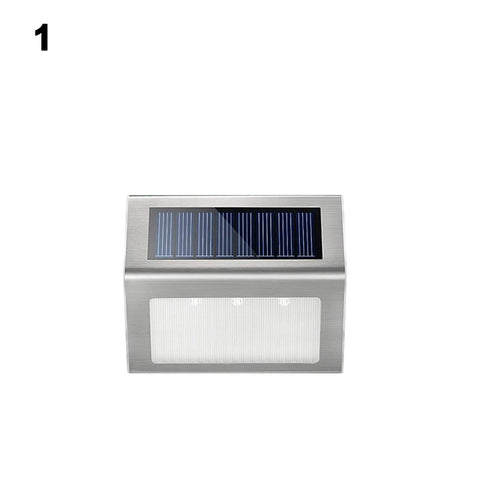 Outdoor LED Lights Solar Powered 3LED Waterproof Garden Wall Lamp For Fence Deck Stair Lights Decoration