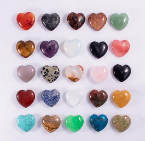 Natural Crystal Stone Party Favor Heart Shaped Gemstone Ornaments Yoga Crafts Decoration 25MM SN859
