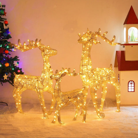 Christmas Ornaments Golden Deer Ornaments Christmas Tree Scene Shopping Mall Hotel Window Bedroom Luminous Elk Ornaments