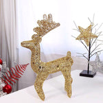 Christmas Ornaments Golden Deer Ornaments Christmas Tree Scene Shopping Mall Hotel Window Bedroom Luminous Elk Ornaments