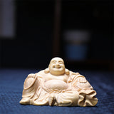 10cm/12.5cm Boxwood Buddha Feng Shui Car Hanging Wood Statue Zen Real Wood Wood Sculpture Home Décor