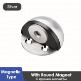 NAIERDI Magnet Door Stops Stainless Steel Door Holder Silver Magnetic Door Stopper Non-punch Doorstop Furniture Door Hardware