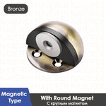 NAIERDI Magnet Door Stops Stainless Steel Door Holder Silver Magnetic Door Stopper Non-punch Doorstop Furniture Door Hardware
