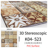 KPS 10/Pcs Waterproof PVC Marble Floor Sticker 3D Wallpaper 30*30cm Home Decoration DIY Self-adhesive Bathroom Decals