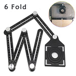 6 Fold Set Construction Angle Measuring Ruler Aluminum Alloy Perforated Mold Template Tool Locator Drill Guide Tile Hole