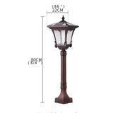 AOSONG Classical Outdoor Solar Lawn Lamp Light Waterproof Home for Villa Garden Decoration