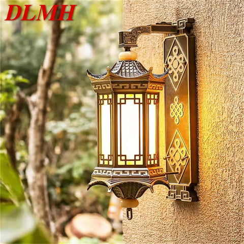 DLMH Outdoor Wall Lamps Bronze Lighting LED Sconces Classical Waterproof Retro for Home Balcony Decoration