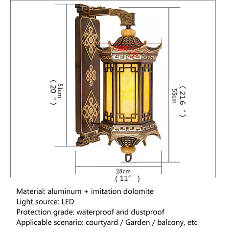 DLMH Outdoor Wall Lamps Bronze Lighting LED Sconces Classical Waterproof Retro for Home Balcony Decoration