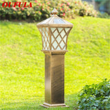OUFULA Outdoor Solar Lawn Light Retro Garden Lamp Fixture LED Waterproof Decorative for Home Courtyard
