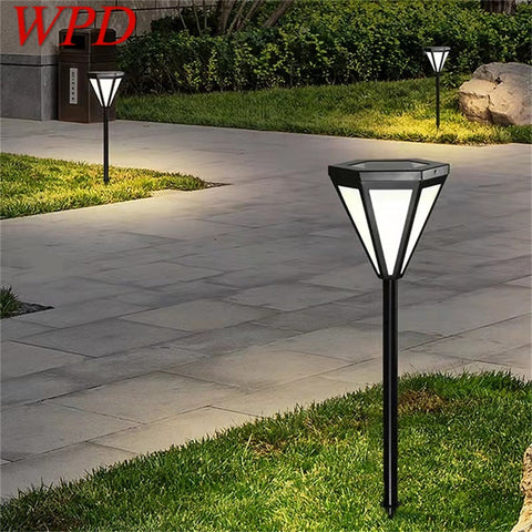 WPD Outdoor Contemporary Simple Lawn Lamp Black LED Lighting Waterproof Home for Villa Garden