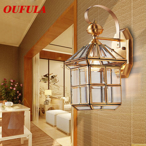 Hongcui Modern Wall Lamps Brass Sconce Outdoor Waterproof Contemporary Decorative for Balcony Courtyard  Corridor  Villa Duplex