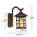 OUFULA Outdoor Wall Lamps Retro Bronze LED Light Sconces Classical Waterproof for Home Balcony Villa Decoration