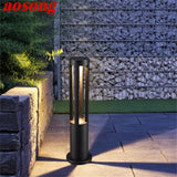 AOSONG Black Outdoor Lawn Lamp Contemporary Light LED Waterproof for Home Villa Path Garden