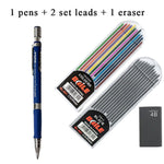 2.0 mm Mechanical Pencils Set 2B Automatic Student Pencils Gray/color Pencil Leads School Pens Supplies Office Kawaii Stationery