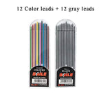2.0 mm Mechanical Pencils Set 2B Automatic Student Pencils Gray/color Pencil Leads School Pens Supplies Office Kawaii Stationery