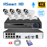 8CH 4K NVR 8MP IP PTZ 10X Zoom Camera POE IP Outdoor Security System Kit Audio CCTV Camera P2P View H.265 APP Xmeye