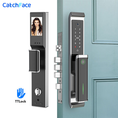 Camera TTLock Electronic Fingerprint Door Lock Front Door Security Lock Wifi Digit Door Lock Door-Viewer And Built-In Doorbell