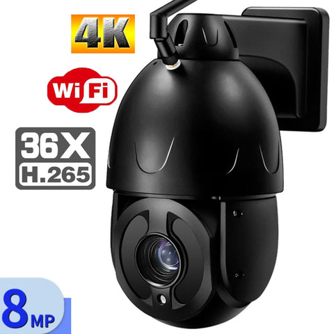 8MP IP Camera 4k Wifi Wireless 36X Optical Zoom Sony415 Outdoor Security Camera Metal PTZ Speed Dome Camera Two Way Audio