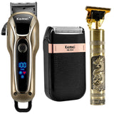 Professional Barber Hair Clipper Rechargeable Electric Finish Cutting Machine Beard Trimmer Shaver Cordless Corded