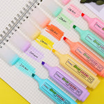 6-color highlighter pens,large-capacity tasteless marker Brush pens,rainbow-colored note review pens,school stationery supplies