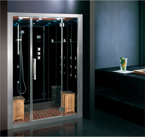 2016 ETL approval tempered back panels swing doors jetted steam shower enclosure sauna room with steam generator ASR972